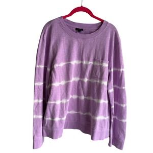 TALBOTS Purple Tie-Dye Ladies Sweatshirt with Pocket Detail, XL
